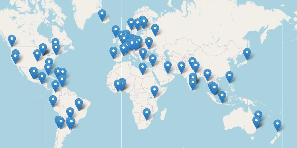 Map of TS in the world